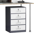 4 Drawer File Cabinet with Lock Metal Vertical File Cabinets with Lock for Home Office Narrow Office Steel Filing Cabinet Under Desk for A4/ Legal/Letter