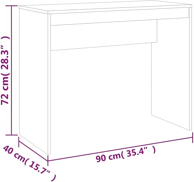Office Desk Oak Brown 90 x 40 x 72 cm Engineered Wood Desk with Storage Office Storage Corner Desk