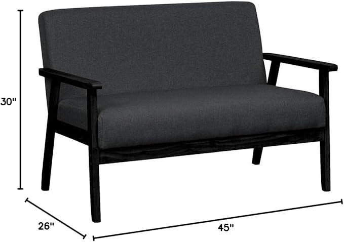 Lilola Home Bahamas 45 W Dark Gray Loveseat