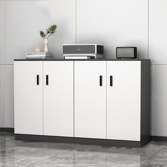 File Cabinet File Cabinet Data Cabinet Office Storage Cabinet File Cabinet Floor Storage Short Cabinet Wooden Office Cabinet Storage Cabinet Four Doors Archive Cabinet(Size:M)