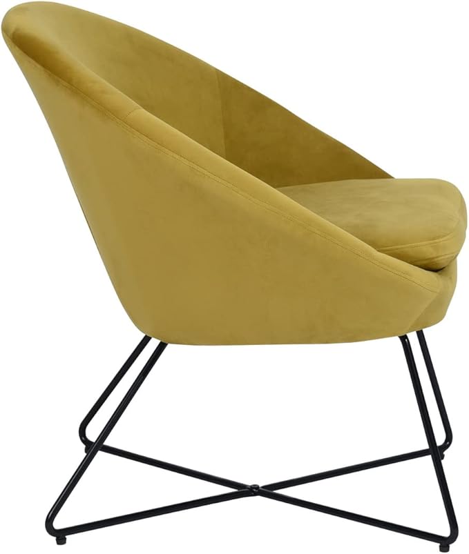 Accent Chair Armchair Fashion Velvet Fabric Upholstery Accent Chairs for Living Room BedroomYellow