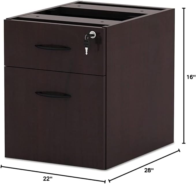 Alera Valencia Series 16 by 22 by 22-Inch 3/4 Box and File Pedestal Mahogany