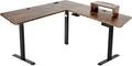 UNICOO L-Shaped Triple Motor Electric Height Adjustable Standing Desk for Gaming &amp Home Office Easy Touch Control &amp Solid Steel Construction (Rustic Brown Top/Black Frame-XOT-L3E-RB)