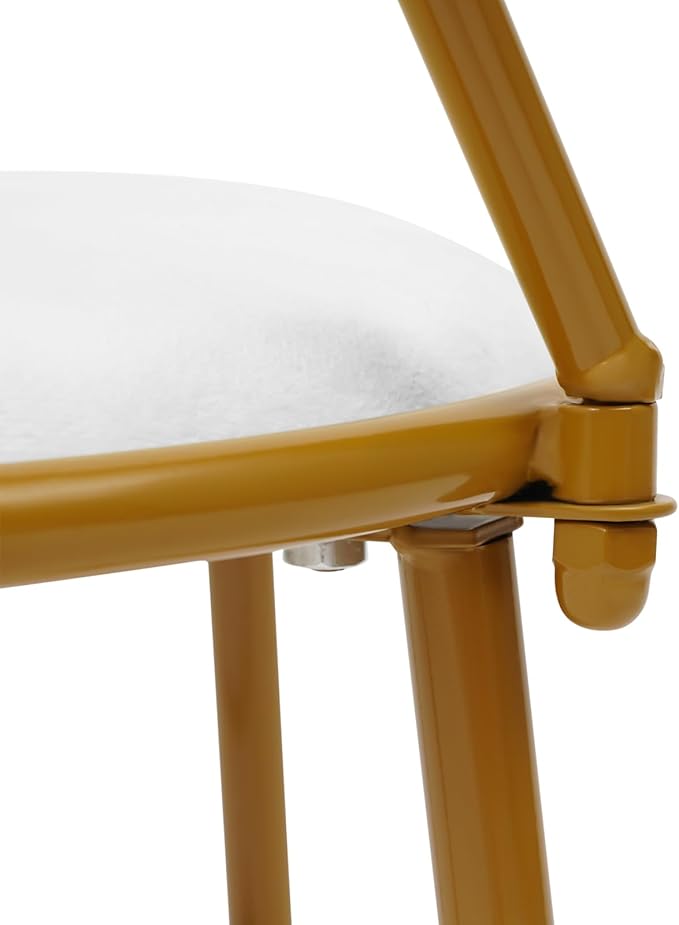 Modern Vanity Chair Stool Cute Butterfly Makeup Chair with Backrest Creative Gold Metal Bow Chairs for Living Rooms Bedrooms Kitchen Terraces Office (White)