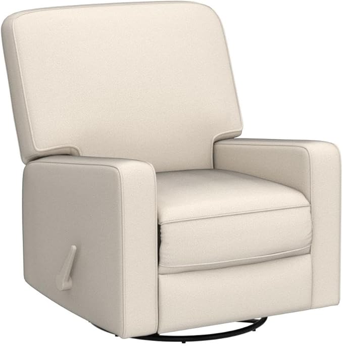 Harkawon Swivel Rocker Recliner Chair Glider Rocker Recliner Rocking Chair Nursery Fabric Chair with High Back Deep Seat for Living Room Bedroom Beige