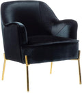 Black Color Sofa Chair for Living Room 30 in. D X 26 in. W X 32 in. H Size Mid-Century Modern Style Sleek Design Foam Filled Seat Metal Legs | All Season Pretty Coal Shade