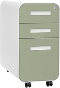 Mobile File Cabinet Slim 3-Drawer Mobile File Cabinet with Lock - Under Desk Metal Filing Legal/Letter Folders(Color8)