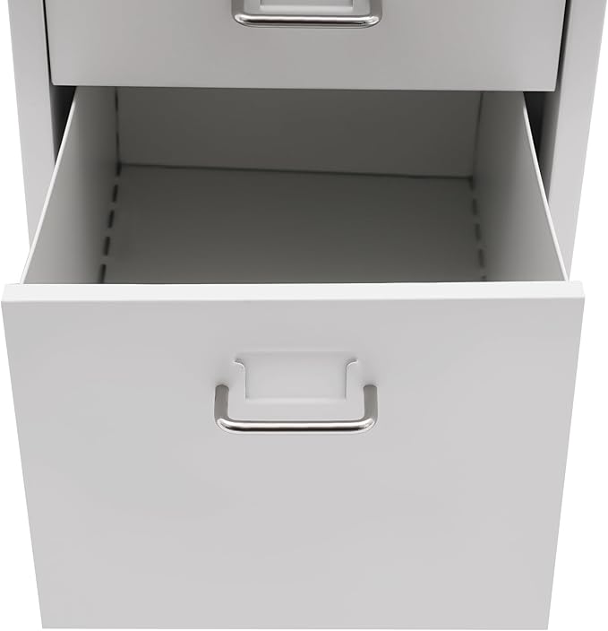 Locking 3-Drawer Vertical File Cabinet on Wheels Mobile Steel Storage Organizer with Keys for Home Office Study (White)