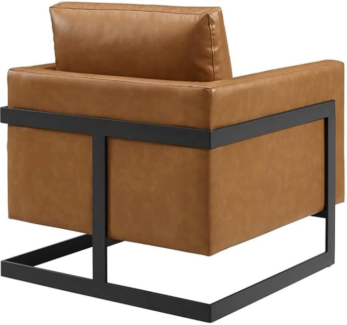 Posse Vegan Leather Accent Chair in Black Tan