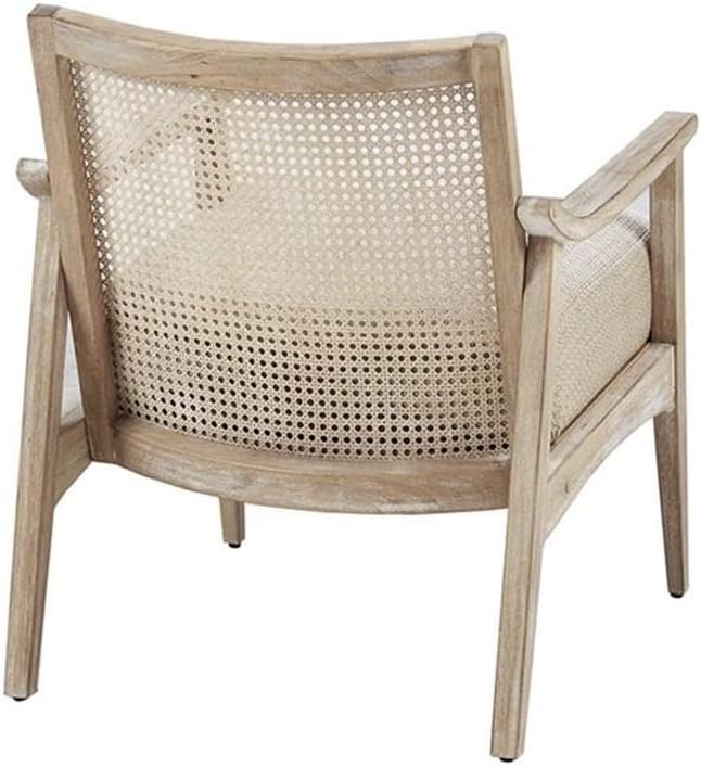 Pemberly Row Accent Chair 30 Polyester Upholstery and Solid Wood Frame Wheat and Light Brown Finish Mid-Century Style Seat for Living Room or Home Office