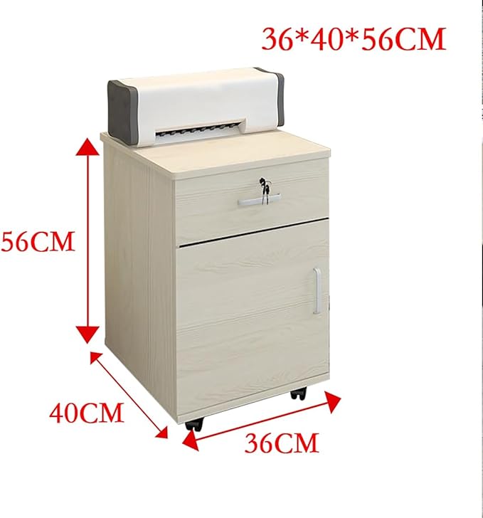 Wooden Filing Cabinet Filing Cabinet Home Office Drawer Cabinet Office Pedestal Drawer Cabinet Trolley Recessed Handles for Office and HomeOffice Storage Cabinet