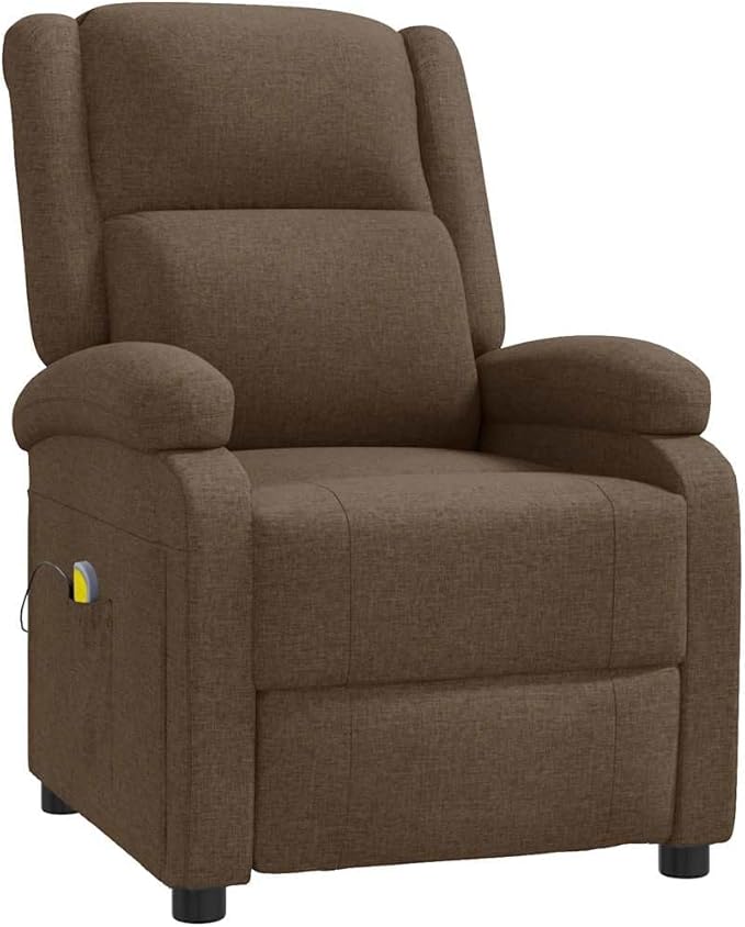 Massage Chair Brown Fabric Single Chair Electric Heat Power Lift Recliner for Room &amp Living - Best Heated Recliners Choice