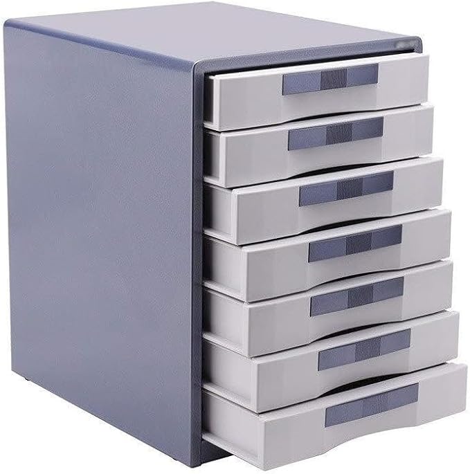 7-Shelf Stackable File Cabinet Lockable File Cabinet Desk Storage Desktop File Cabinet