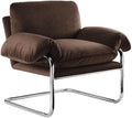 Modway Ansel Performance Velvet Accent Chair in Chocolate Brown - Stain-Resistant Velvet Lounge Chair for Living Room Bedroom - Corner Reading Chair with Arms and Removable Cushions