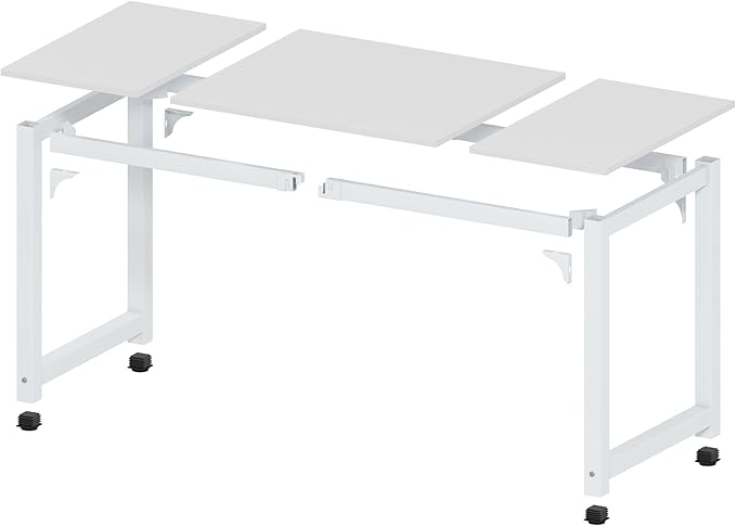 NSdirect Large Office Desk for Home Office Large 63” Computer Desk Table Wide Writing Study Desk for 2 Person Metal Sturdy Frame Thicker Steel LegsWarm White