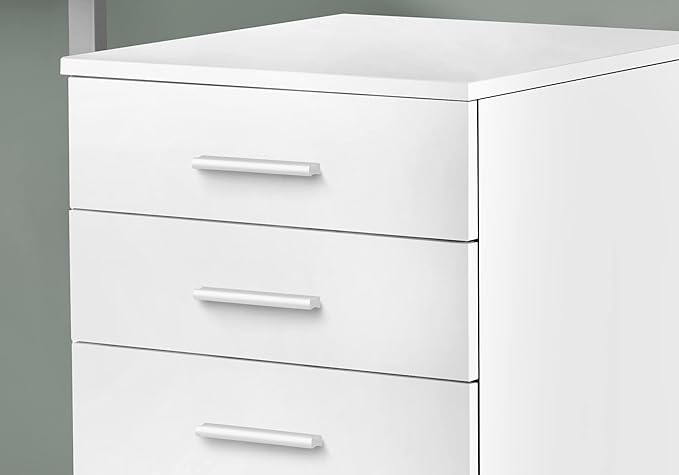 File Cabinet with Lock 3 Drawer Small Storage Organizer Under Desk Locking Drawers Mobile Rolling Filing Cabinets for Home OfficeWhite