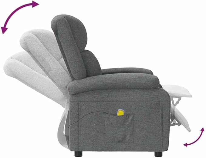 Dark Grey Fabric Massage Chair Single Recliner with Adjustable Positions Ergonomic Design for Living Room &amp Home Office Relaxation Max 220.5 lbs Capacity