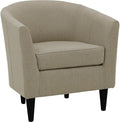 Pemberly Row 32 Polyester Fabric Club Chair Taupe Brown Finish 17.5 Seat Height Traditional Design Padded Seat for Extra Comfort Durable Accent Chair for Living Room or Bedroom Use