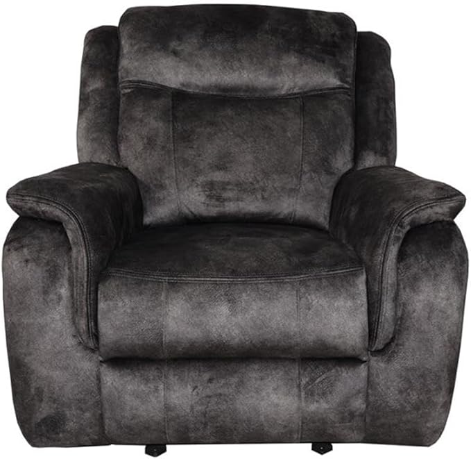 Pemberly Row Park City Polyester Fabric Power Glider Recliner Slate Finish 38W x 39D x 39H Hardwood Plywood Frame Pocket Coil Seating Smooth Reclining and Gliding Elegant Living Room Chair