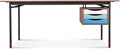 Finn Juhl Nyhavn Desk Blue Variant Solid Wood+MDF Blue Walnut Modern Office Essential