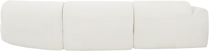140 Modern Curved Sectional Sofa with High-Density Fully Compressed Sponge and Chaise Lounge 3-Piece Set Fully Assembled Right Hand Facing Perfect for Living RoomLounge (Beige#84)