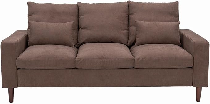 Panana Modern Sofa Couch for Living Room Sofa Couch 3 Seater in Linen Fabric Brown