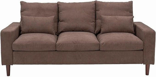 Panana Modern Sofa Couch for Living Room Sofa Couch 3 Seater in Linen Fabric Brown
