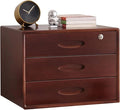 Multi-Layer Drawer Storage Box 3 Drawer Solid Wood Flat File Cabinet With Lockable A4 Treatment Storage Cabinet For Home Desktop Office(Color:D)