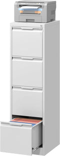 4 Drawer File CabinetMetal Vertical File Storage Cabinet with LockFiling Cabinets for Home OfficeA4 Legal/Letter Assembly Required(White)