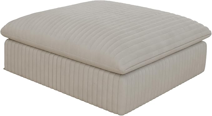 Plush Corduroy Cloud Modular Sectional Sofa Couches for Ottoman (White)