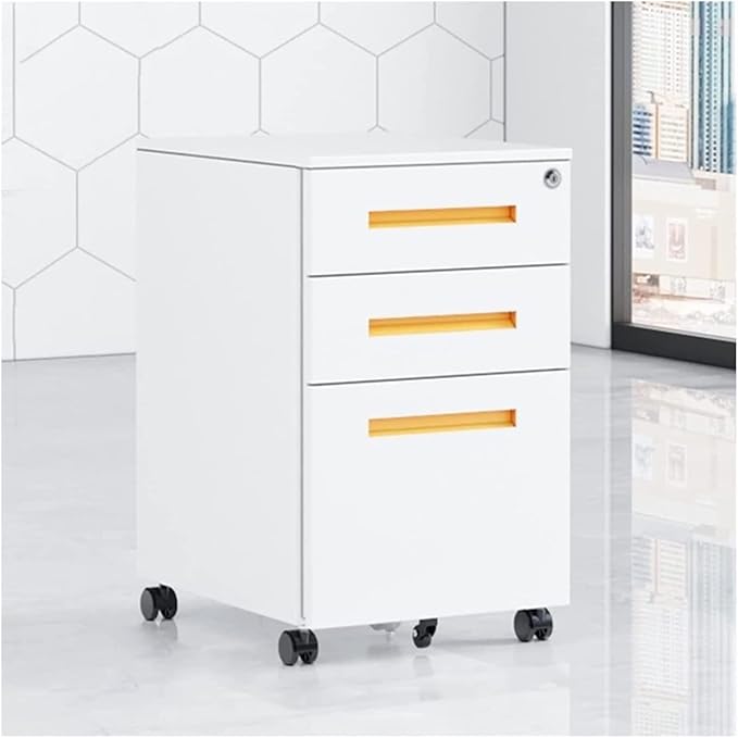 Office Storage File Cabinet Movable Cabinet Three Drawers Movable Sliding Storage Cabinet Low Cabinet with Lock (E)