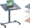 TopJob ANYDESK FOLD Mobile Standing Desk Portable with Lockable Wheels Foldable Stand Desk Rolling Computer Workstations Used for Home Couch Side Table Bedside Table in Bed Room Kitchen