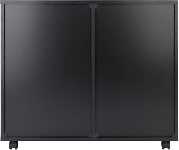 Maykoosh Mobile Filing Cabinet - 2 Drawer Office Storage Cabinet with Lock &amp Wheels - Black