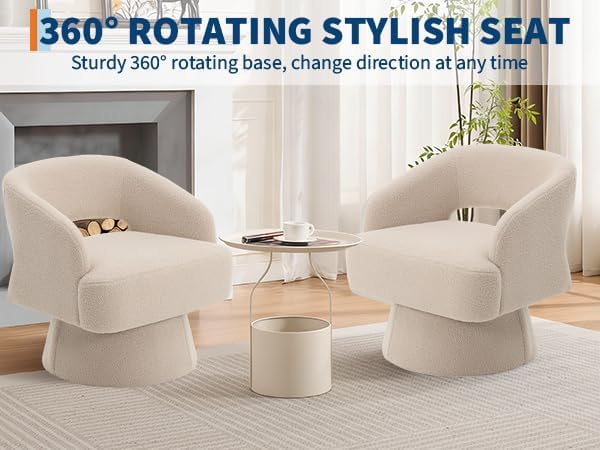 2Pcs Camel Swivel Barrel Chair 360° Upholstered Accent Chair Hollowed-out Back Modern Velvet Round Barrel Chair Cone Swivel Base Living Room Small Chair for Bedroom Reading Nook Office