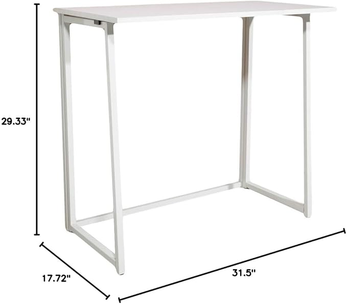 Simple Collapsible Computer DeskFolding Computer Desk for Small SpacesSpace-Saving Home Office Desk Laptop Table Writing Desk Compact Study Reading TableWhite