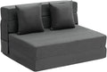 VEVOR Folding Sofa Bed 3-in-1 Foldable Couch Bed with 2 Pillows and Washable Cover 25D High Density Memory Foam Convertible Sleeper Chair Bed Futon Couch for Living Room Bedroom Dark Grey(Twin)