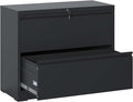 2 Drawer Small File Cabinet with Lock Locking Filing Cabinet for Home Office Modern Farmhouse Under Desk Storage Cabinet Organizer with DrawersBlack