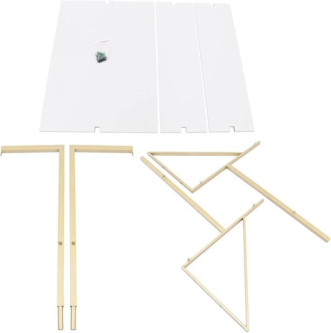 Wall Mounted Desk Gold Ladder Desk Wall Mounted Shelf 3 Tier Standing Desks for Small Space Mounted Desk Home Office Table Bedroom Writing Study Work Modern