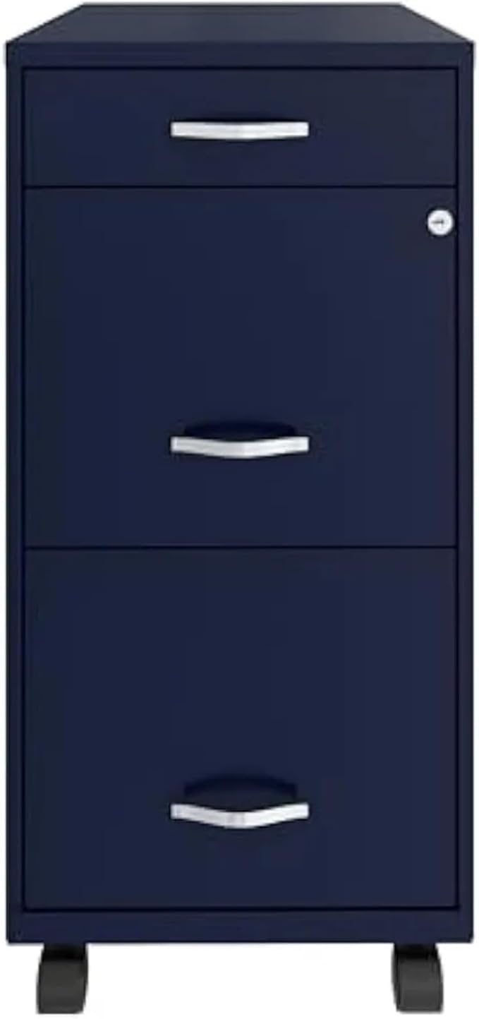 Mobile File Cabinets 3 Drawer Metal Mobile File Cabinet with Lock Letter Size Partially Assembled