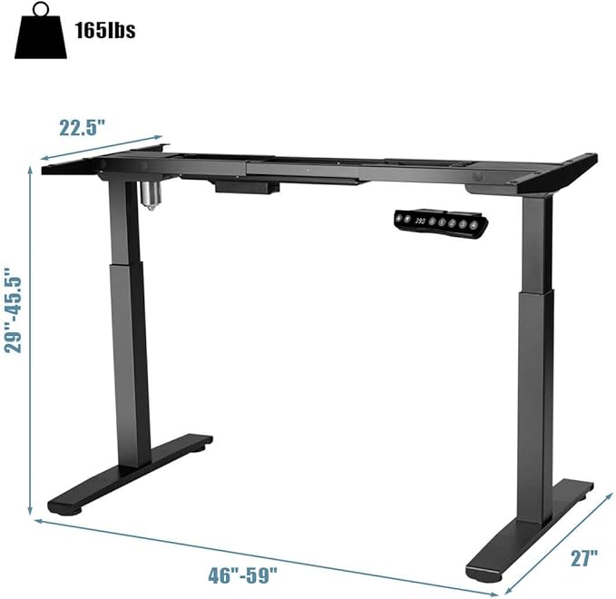Tangkula Electric Standing Desk Frame Height &amp Width Adjustable Motorized Sit Stand Desk Base Ergonomic Single Motor Stand Up Workstation w/Memory Controller Standing Desk Legs