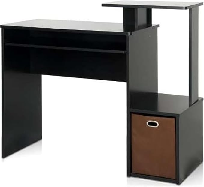 Maykoosh Writing Desk - Compact Computer Desk with Keyboard Drawer &amp CPU Storage - Modern Home Office Desk