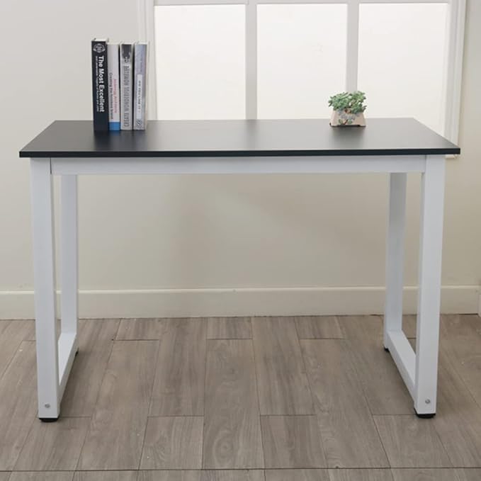 Black Modern Computer Desk 110cm Office Desk Writing Study Wooden Table for Home Office Desk Workstation Office Table Work from Home Desk Computer Table 110 x 60 x 75cm (L x W x H)