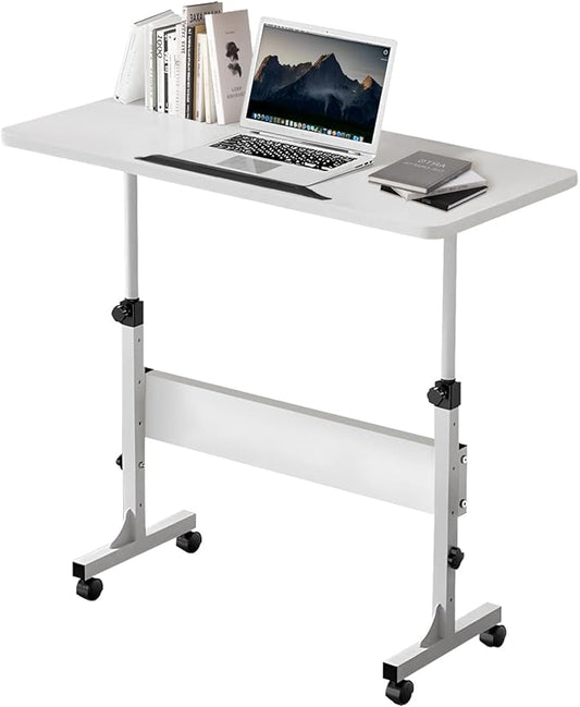 Small Standing Desk Adjustable Height Rolling Computer Desk Portable Laptop Desks with Wheels