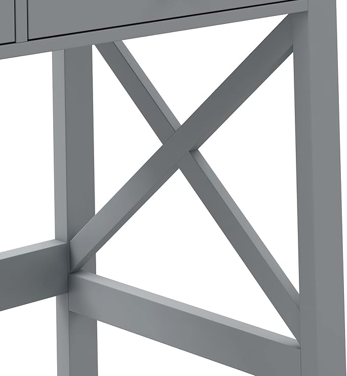 ChooChoo Computer Desk Study for Home Office Modern Simple 40 Inches Desk with Drawers Makeup Vanity Console Table Grey