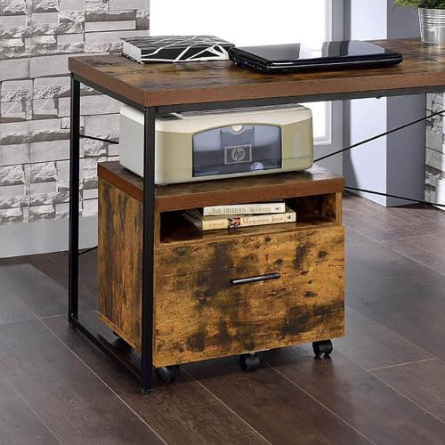 File Cabinet with Lock 2 Drawer Small Storage Cabinet OrganizerModern Filing Cabinets Under Desk Locking Drawers for Home OfficeBlackBrown