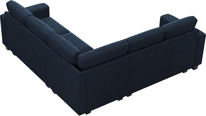 Belffin Velvet Modular Sectional Sofa Convertible Sectional Sofa Couch with Reversible Chaise L Shaped 4 Seater Corner Sofa Couch Blue