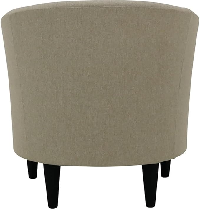 Pemberly Row 32 Polyester Fabric Club Chair Taupe Brown Finish 17.5 Seat Height Traditional Design Padded Seat for Extra Comfort Durable Accent Chair for Living Room or Bedroom Use