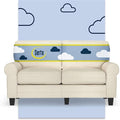 BOWERY HILL 61 Rolled Arm Loveseat Sofa Buttercream Polyester Fabric Compact Space-Saving Design Removable Covers High-Density Foam Cushions Sturdy Solid Wood Ideal for Living Room or Office