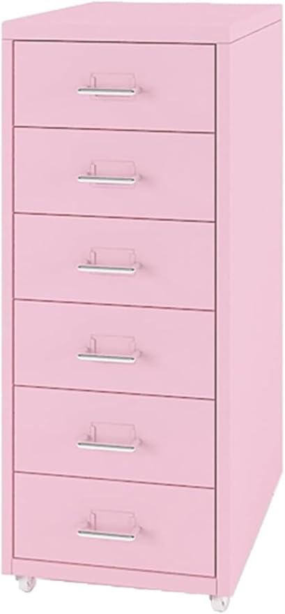 6 Drawer Mobile File Cabinet Drawer Cabinet Office Household Mobile Storage Cabinet Vertical Under Desk Storage(Color:D)