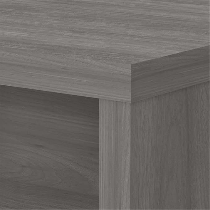 Bush Business Furniture Echo L Shaped Bow Front Office Desk in Modern Gray Modern Computer Table for Home or Professional Workspace